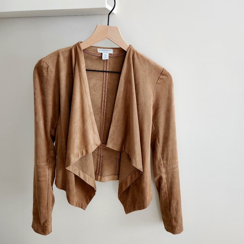 Faux Suede Waterfall Jacket